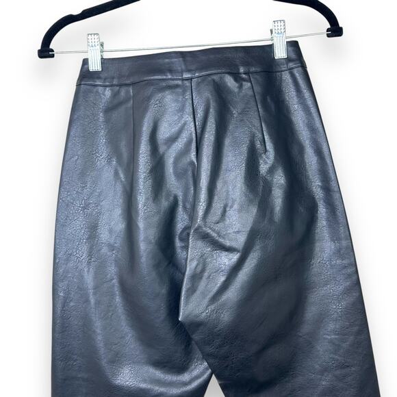 Danielle Guizio Black Ultra High Waisted Faux Leather Belted Skinny Pants Small - Picture 11 of 15